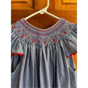 Blue Smocked Kids Dress Size 7